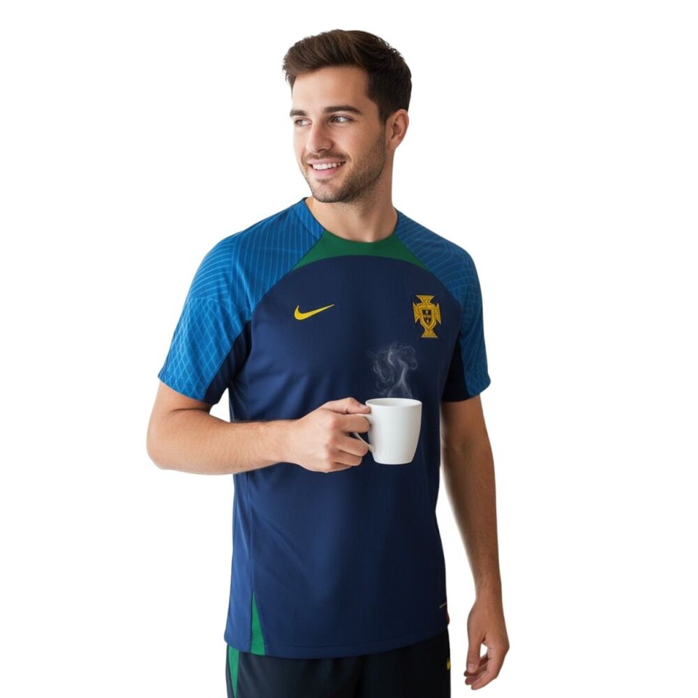 Nike Portugal National Team Dri-FIT Slim Fit Soccer Jersey Men’s M Blue/Green